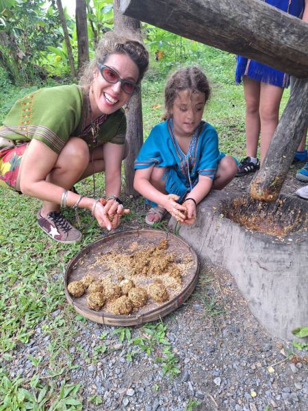 Grandmother and granddaughter making elephant treats together - lifeonwheel.com